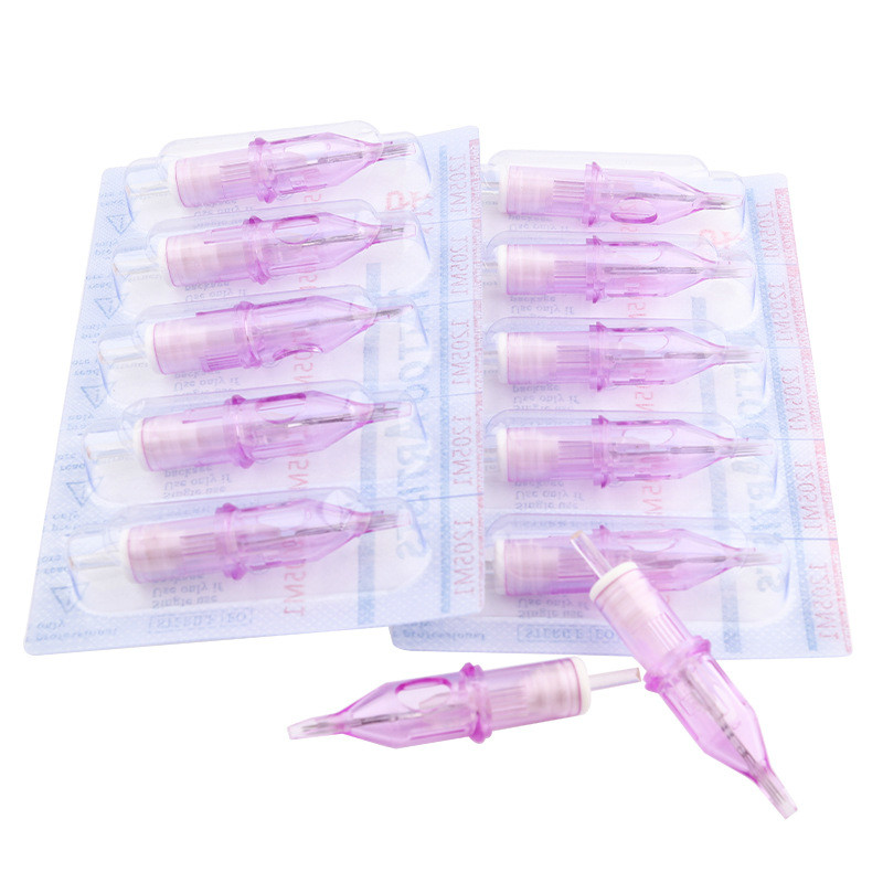 10PCS/BOX （RL/RS/RM/M1） New purple Ink Cartridge for Disposable Permanent Tattoo Beauty for Tattoo Rotary machine