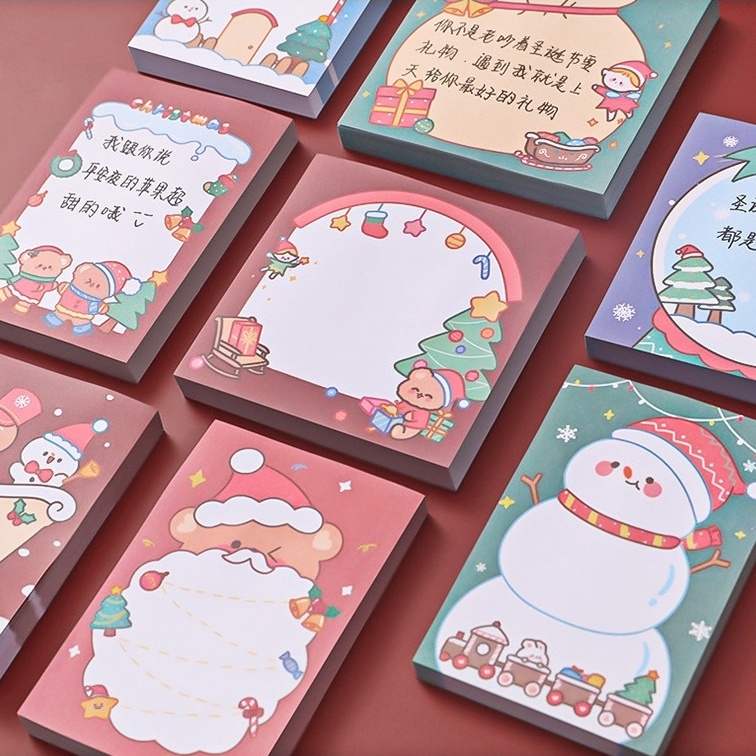Sổ Ghi Chú Giấy Ghi Chú Phong Cách Giáng Sinh Đơn Giản Và Dễ Thương Hình Người Tuyết
