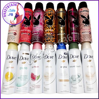 Combo xịt khử mùi nữ dove + playboy