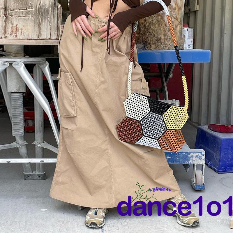 Chân Váy Dài Màu Sắc Retro Khiêu Vũ1O1-Y2k