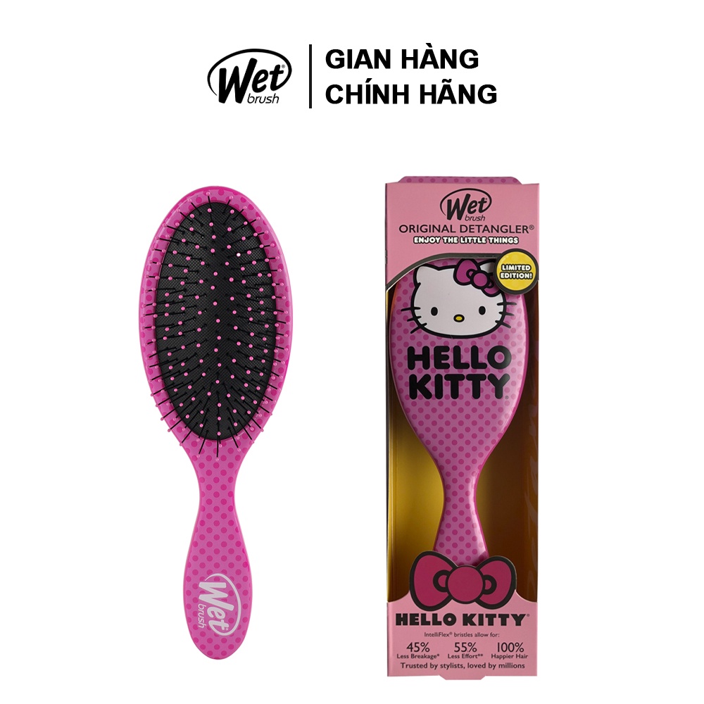 [CHÍNH HÃNG] Lược gỡ rối WET BRUSH dòng truyền thống họa tiết -Hello Kitty - Hồng