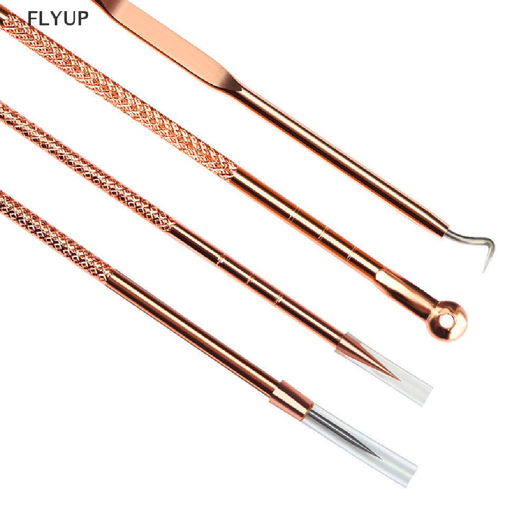 Set 4 Dụng Cụ Nặn Mụn Đầu Đen Bằng Thép Không Gỉ