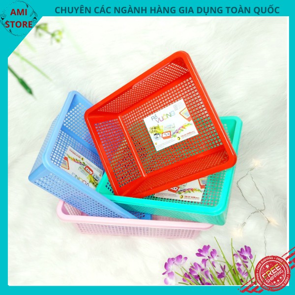 Rổ nhựa chữ nhật đựng đồ/lưu trữ nhiều size Tân Lập Thành( C1 -C5)