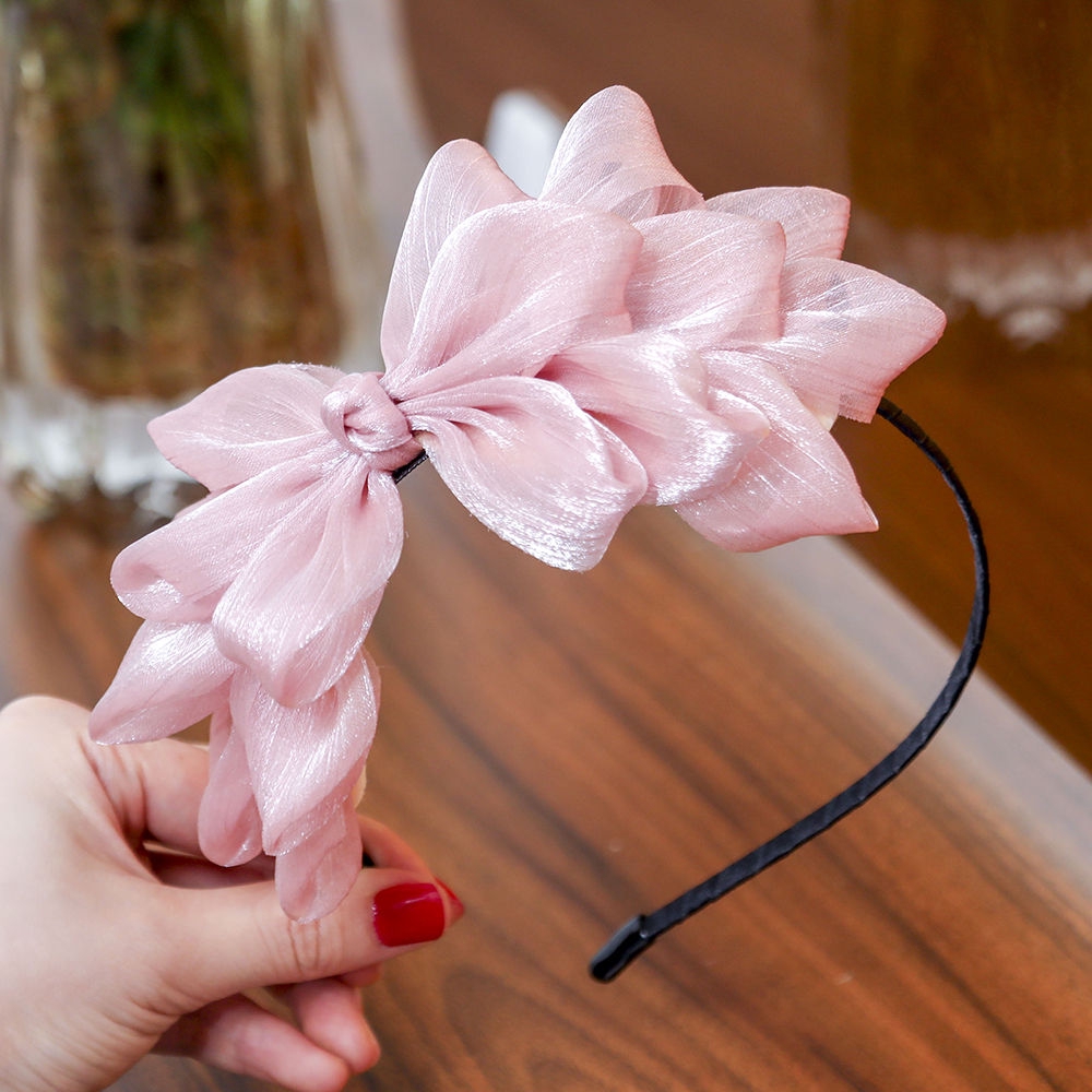 Cài tóc hình bông hoa bằng dây ruy băng thời trang xinh xắn cho nữ