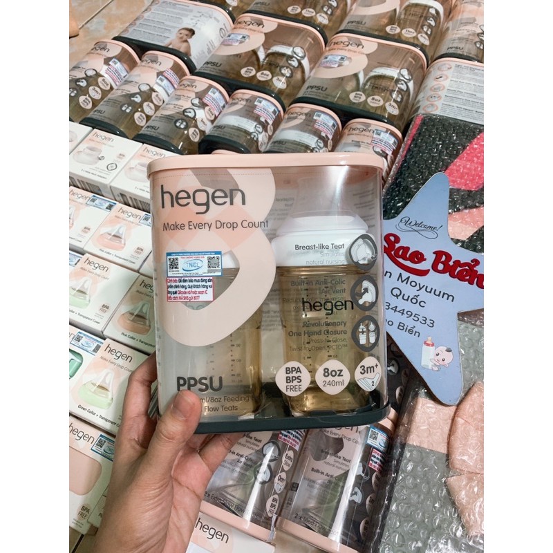 Bình sữa Hegen 150ml 240ml 330ml (hỗ trợ đổi size núm)