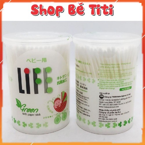 Tăm bông trẻ em Life 200 cây kháng khuẩn Shop Bé TiTi