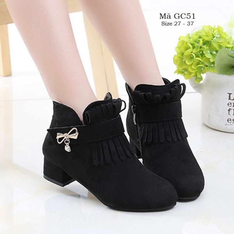 Boot bé gái 3 - 12 tuổi cao gót thời trang phong cách Hàn Quốc GC51