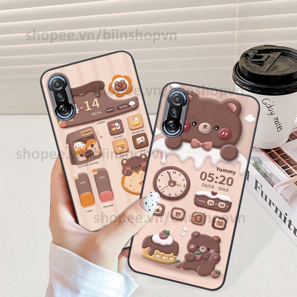 Ốp Xiaomi Redmi K40 / Redmi K40 Pro in 3D icon gấu nổi siêu xinh, siêu đáng yêu, cá tính phong cách