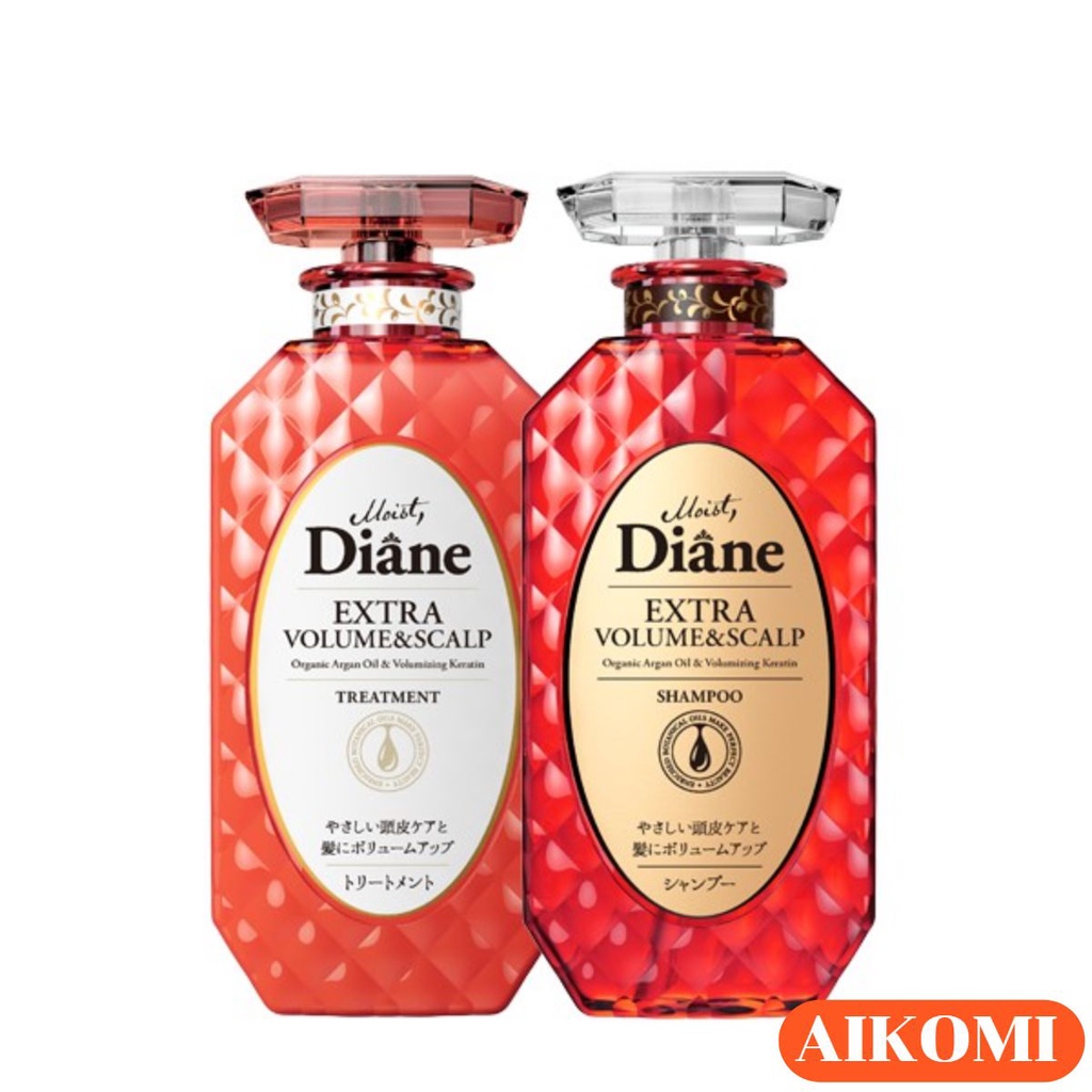 Dầu Gội Dầu Xả dành cho tóc mỏng, rụng nhiều và nhiều gàu Moist Diane Extra Volume &amp; Scalp 450ml chính hãng nhật bản