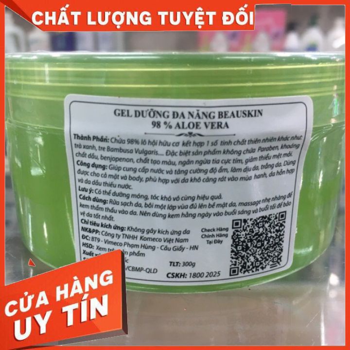 [Hàng chính hãng] Gel dưỡng da Nha Đam đa năng Beauskin 98% Aloe Vera gel 300ml - giúp cung cấp nước tăng cường độ ẩm