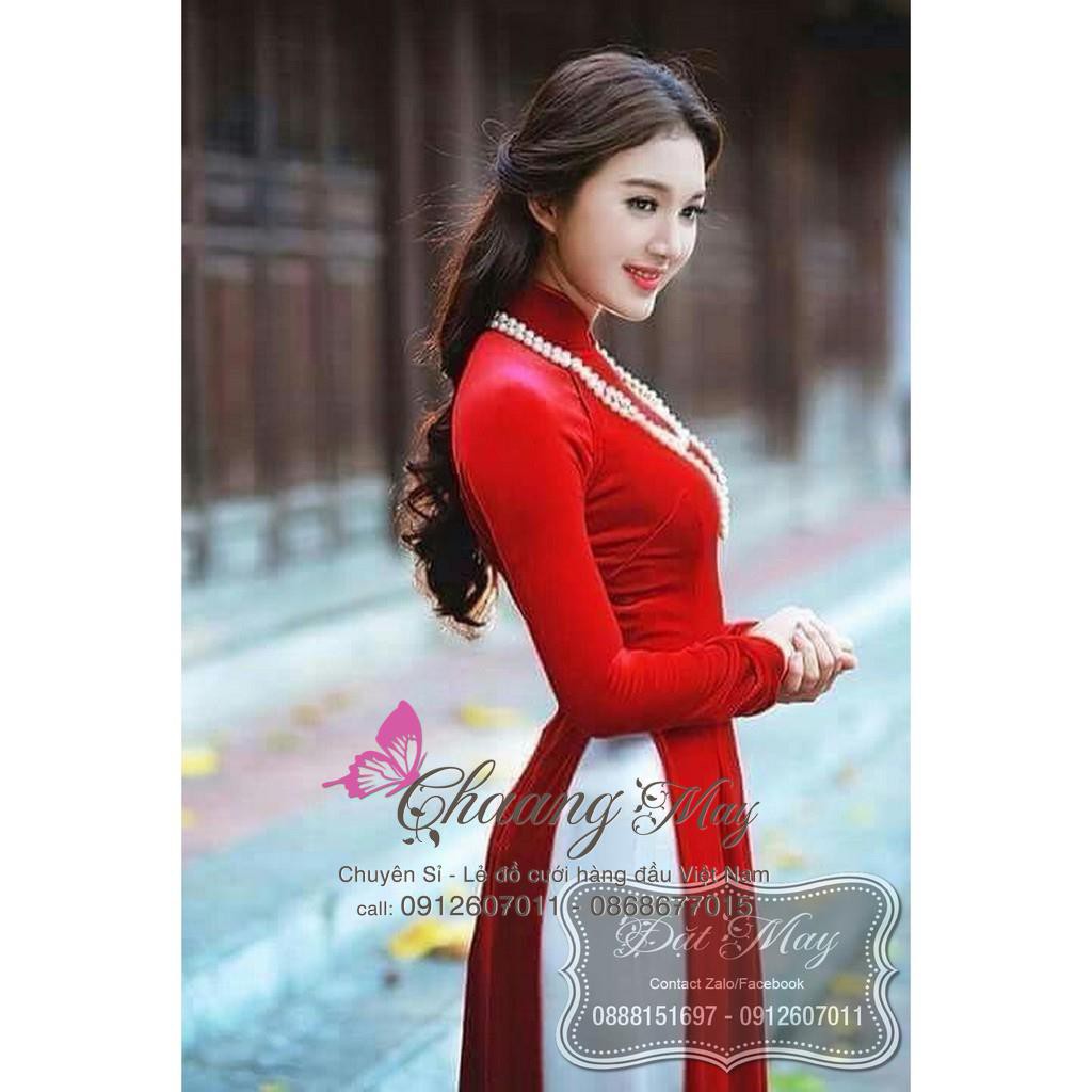 Áo dài nhung ⚡ FREESHIP ⚡ Áo nhung sang trọng áo dài dáng Việt kèm quần | BigBuy360 - bigbuy360.vn