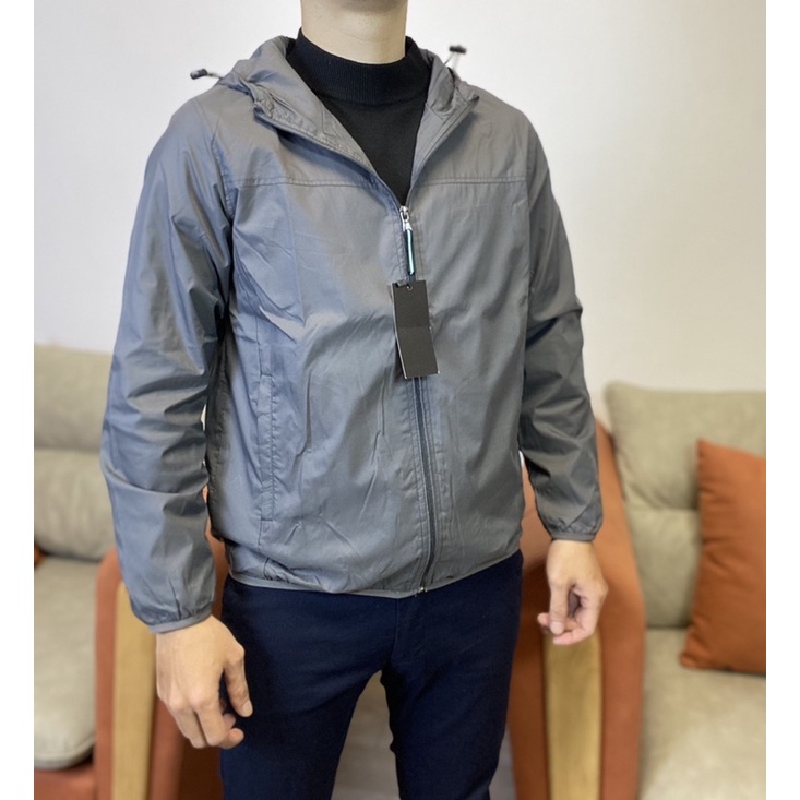 Áo khoác gió nam hai lớp lót lưới xuất dư vải gió gân cao cấp BL01.