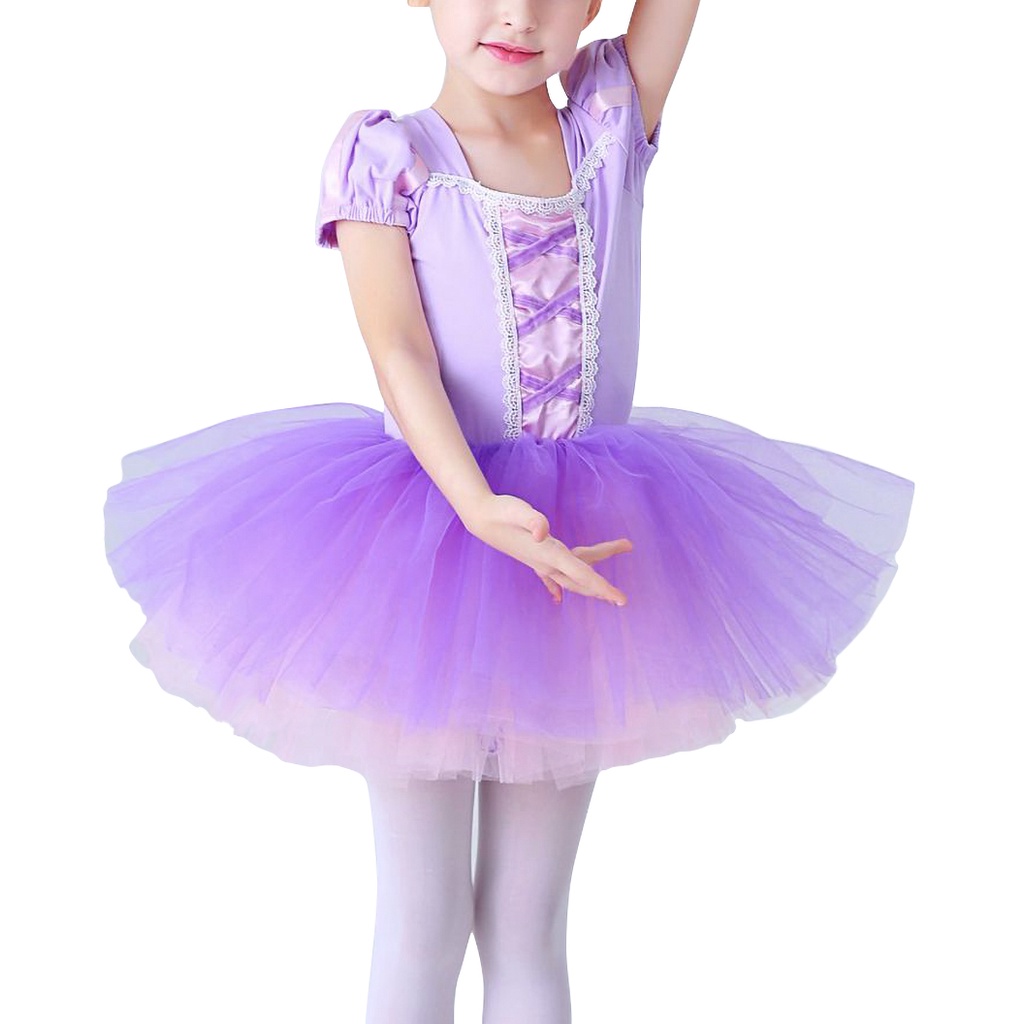 Đầm Công Chúa Tay Ngắn In Hình Công Chúa Bạch Tuyết Aisha Dành Cho Bé Gái Tập Múa Ba Lê