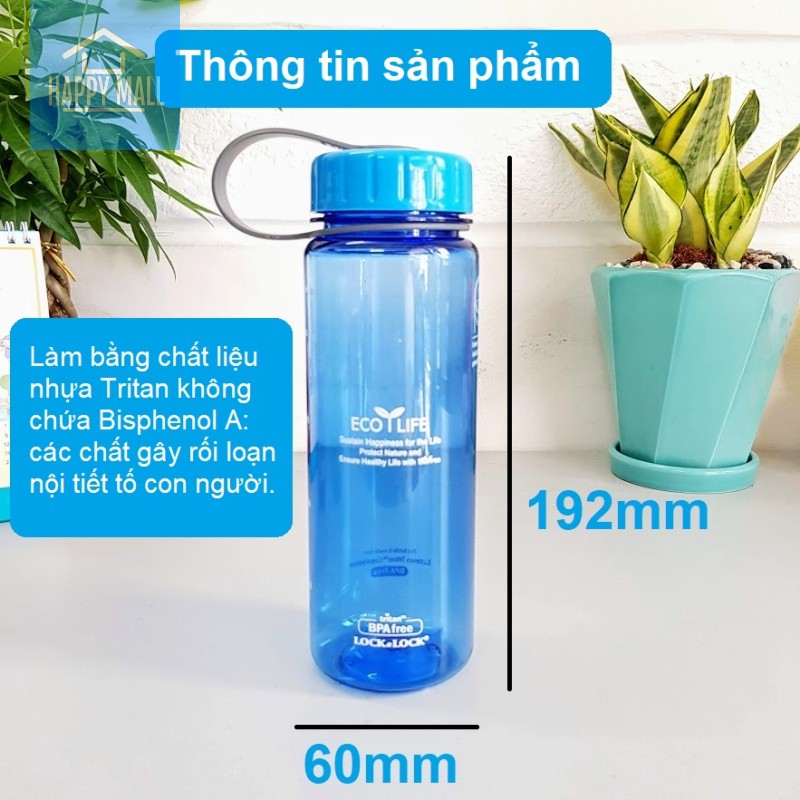 Bình nước nhựa Tritan Lock&amp;Lock Eco Life dung tích 500ml ABF613