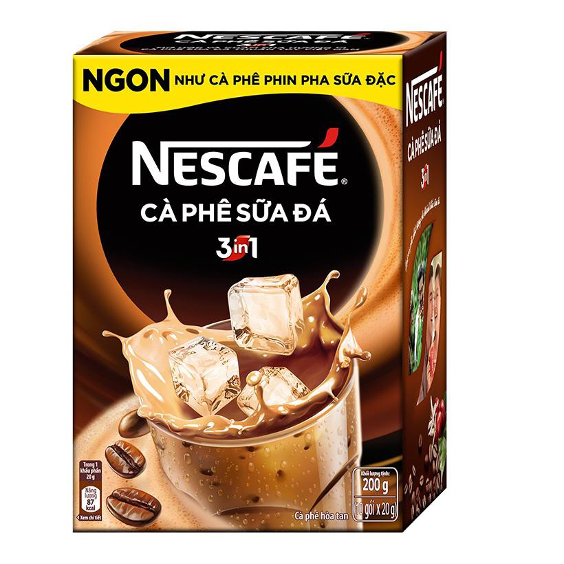 Nescafé 3in1 Cà phê Sữa Đá - 10 gói x 20g