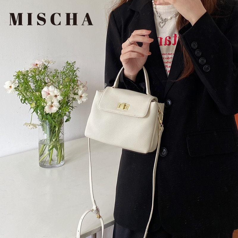 Mischa Túi Đeo Vai Bằng Da PU Màu Trơn Phong Cách Phương Tây Thời Trang Cho Nữ