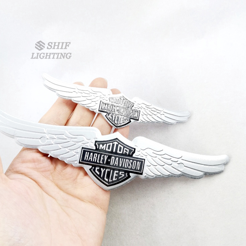 1 x Aluminum Harley Davidson Motorcycles Motorbike Motor Decorative Emblem Badge Sticker Decal Eagle Wings