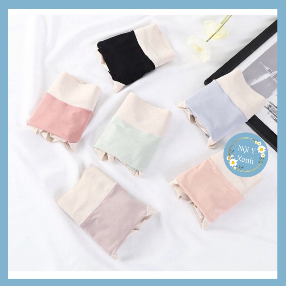 Quần Lót Nữ ❤️Quần Lót Cotton Su Cạp Cao mềm mại kháng khuẩn sexy gợi cảm 789 Nội Y Xanh chất thoáng mát cao cấp