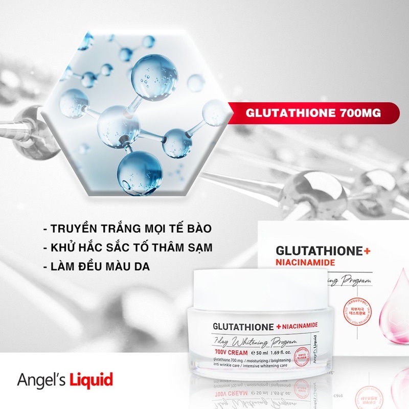 Kem dưỡng truyền trắng mờ nám Angel Liquid Glutathione Plus Niacinamide 700 V Cream 50ml