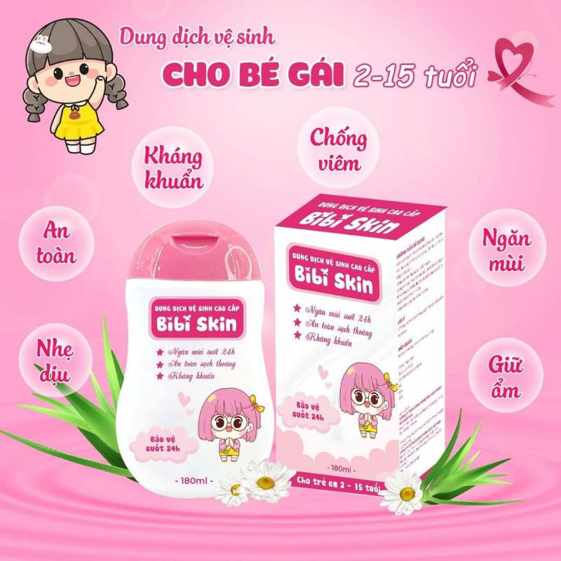 Bibi Skin Dung Dịch Vệ Sinh Bé Gái Sạch Sẽ An Toàn Kháng Khuẩn Cho Bé 2 -15 Tuổi