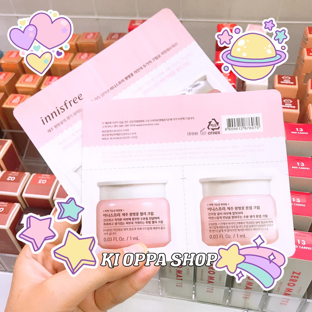 Sample Set dưỡng ngày đêm hoa anh đào làm da trắng và dưỡng ẩm Innisfree Cherry Blossom Cream Dual Kit 1ml + 1m