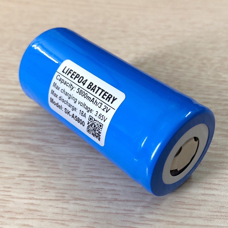 Pin LifePO4 32650 dung lượng 5800mAh xả 18A