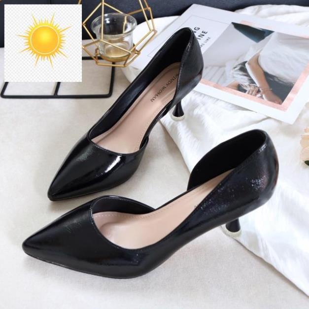 Giày cao gót mũi nhọn hở eo 5p có thêm bigsize 40_41_42 cho nàng ngoại cỡ