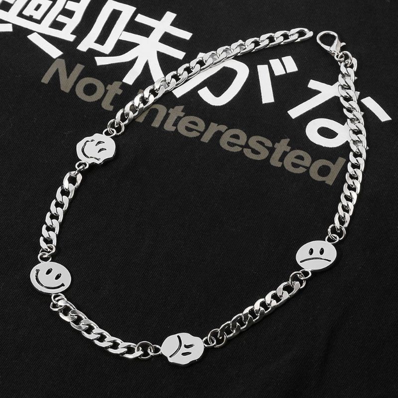 Dây chuyền Đính Mặt Dây Hình Mặt Cười Khóc Bằng Thép Titan Phong Cách Sành Điệu Thời Trang Cho Nam Và Nữ