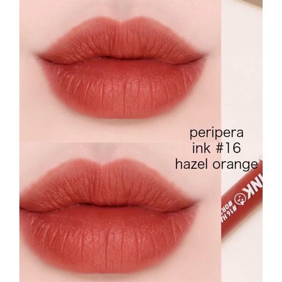 [DATE 09/09/22] Son Kem Lâu Trôi Peripera Ink Matte Blur Tint màu #16 Hazel orange Cam Đất Cháy (Hàn quốc)