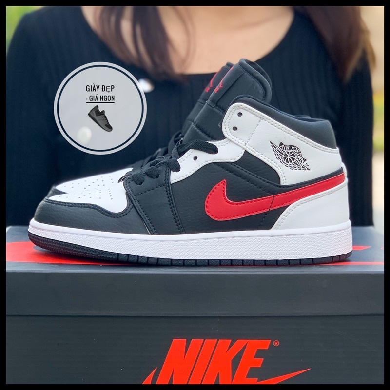 (Shop Giày Đẹp Giá Ngon) Giày Jordan 1 Mid Chile Red + full bill box