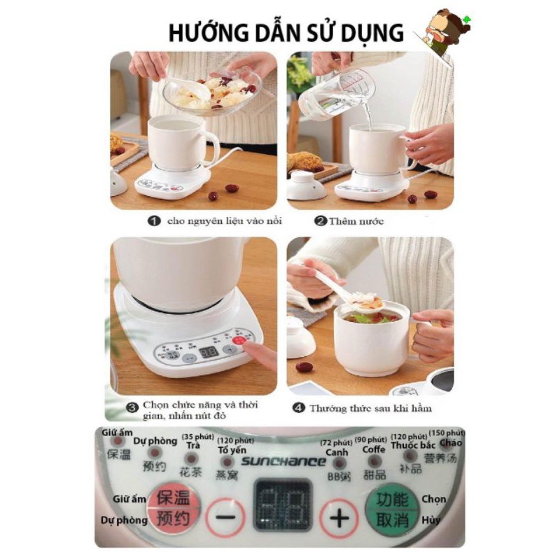 Nồi chưng yến (GIAO MÀU NGẪU NHIÊN) (440k) hẹn giờ tiện lợi vân đá cao cấp.