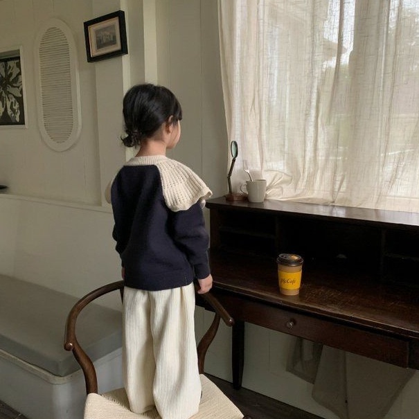 Áo Sweater Dày Dặn Cổ Bẻ Cỡ Lớn Thời Trang Thu Đông Phong Cách Hàn Quốc Cho Bé Gái
