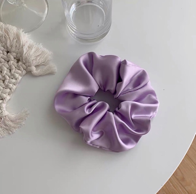 Cột tóc vải scrunchies buộc tóc vải trơn bóng loại đẹp hot trend