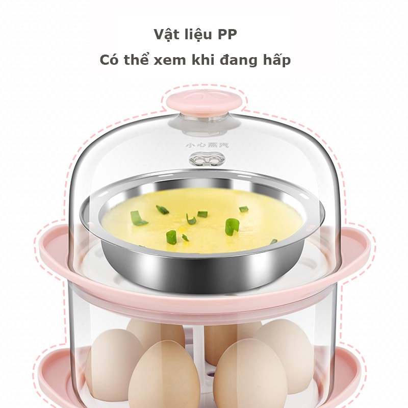 Nồi hấp 2 tầng điện đa năng LOTOR - Nồi hấp trứng, máy ăn sáng tự động tại nhà, nồi trứng nhỏ