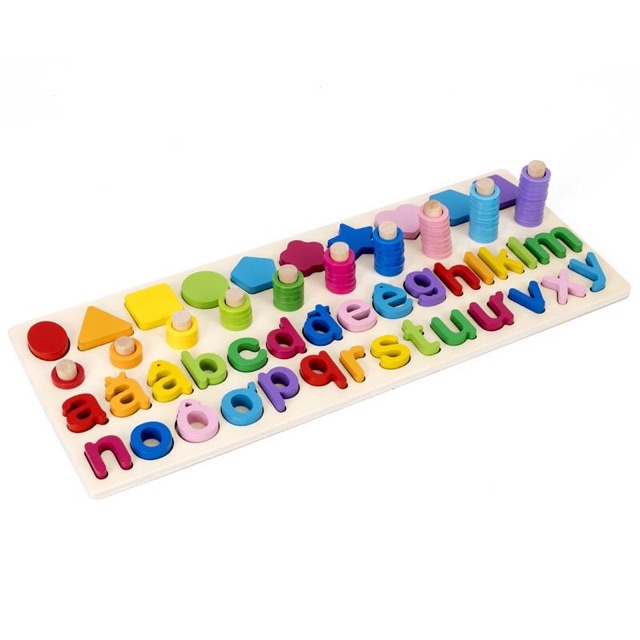 Đồ chơi gỗ bảng chữ số ghép hình trí tuệ giúp bé học đếm
