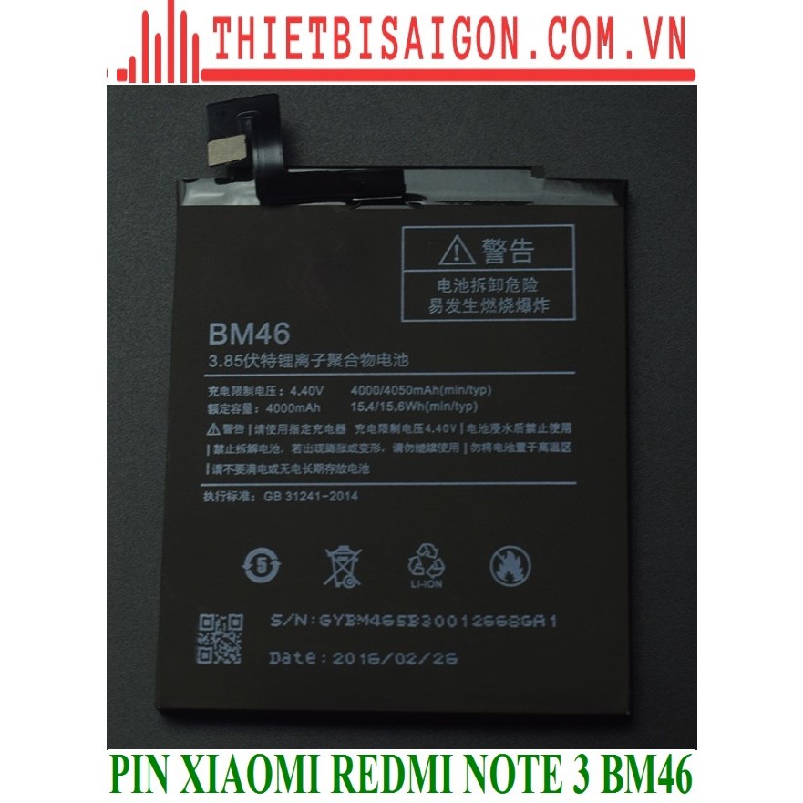 PIN XIAOMI REDMI NOTE 3 BM46 [ PIN XỊN ]
