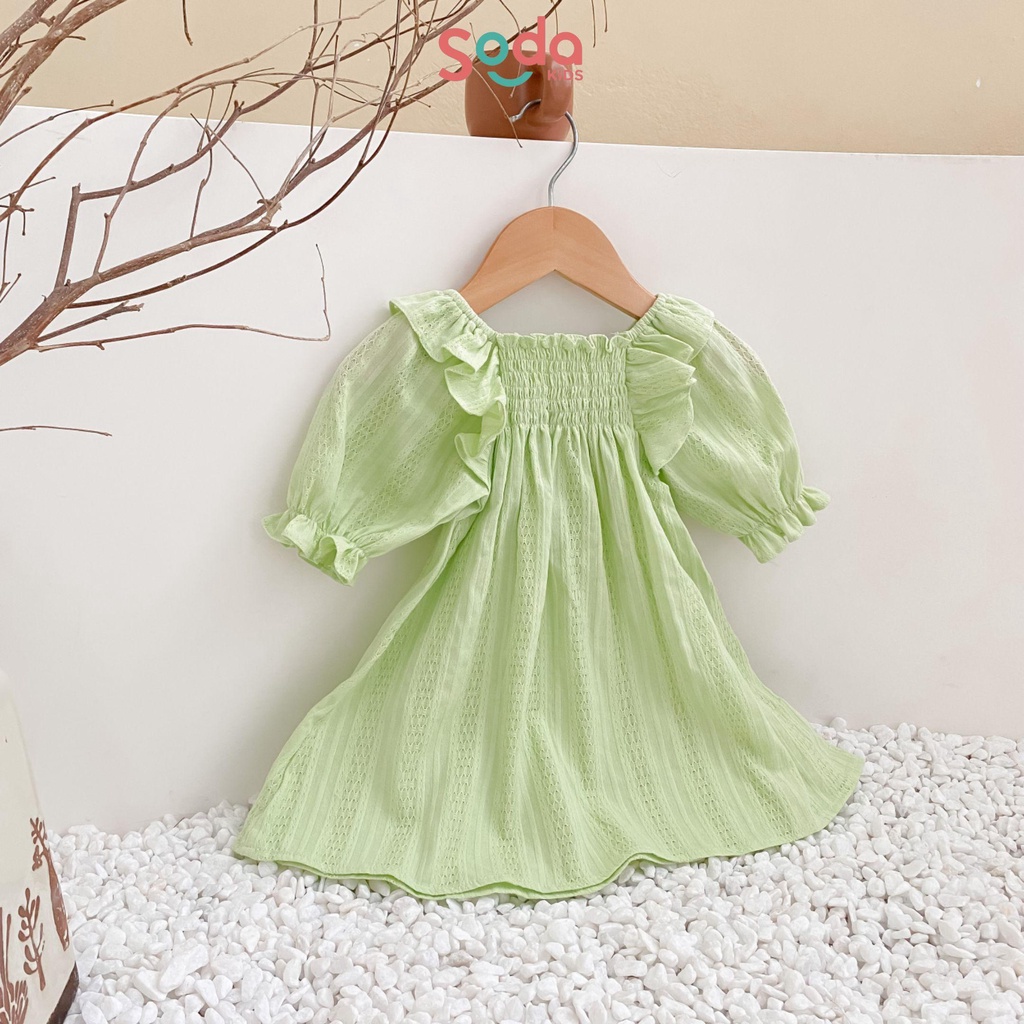 Váy bé gái nhiều màu SODA KIDS Lemer thiết kế tay lửng, chun ngực cánh tiên phong cách Hàn Quốc