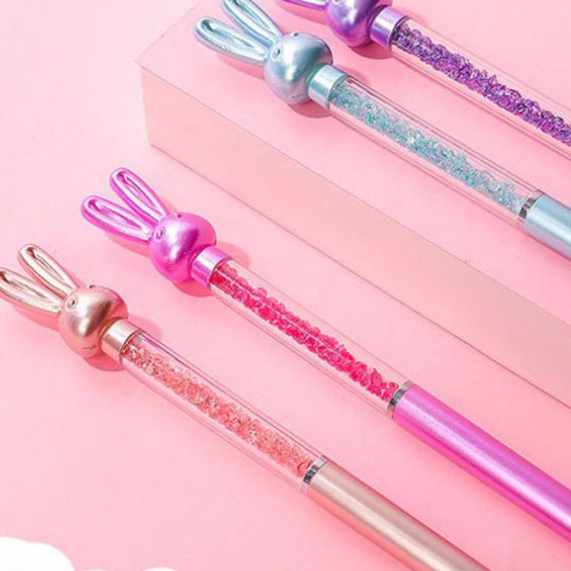 1 Bút Bi Hình Thỏ / Hươu Đính Kim Cương Giả Dễ Thương