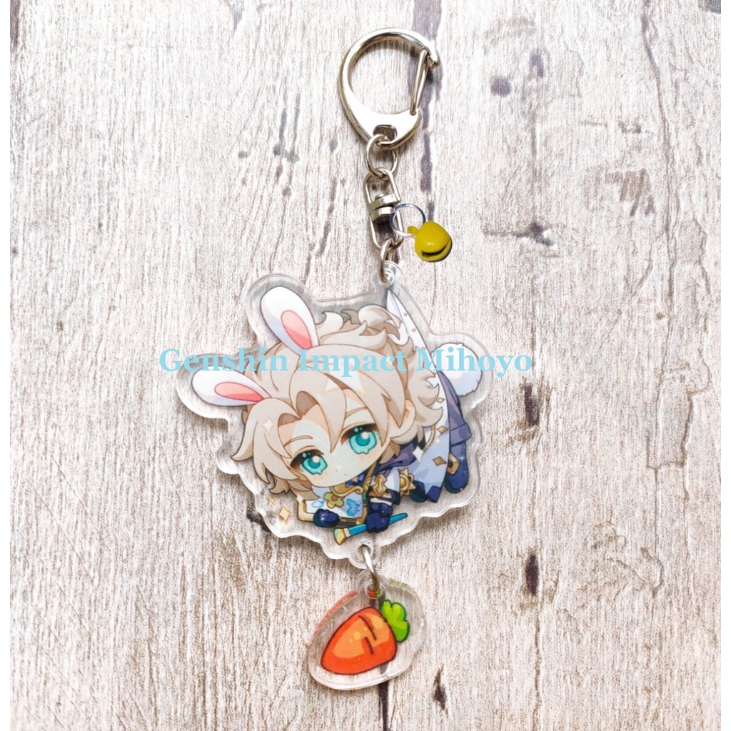 Móc khóa nhân vật Albedo genshin impact m4 (in giữa acrylic)