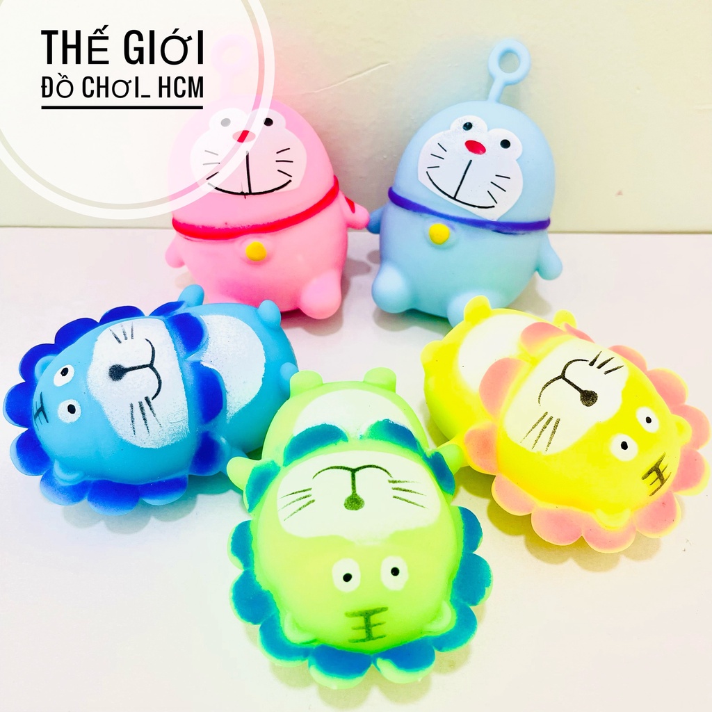 [HOT- VUI NHỘN] Đồ chơi squishy hình Đôrêmon, sư tử silicon mềm dẻo bóp tay giảm căng thẳng giảm stress