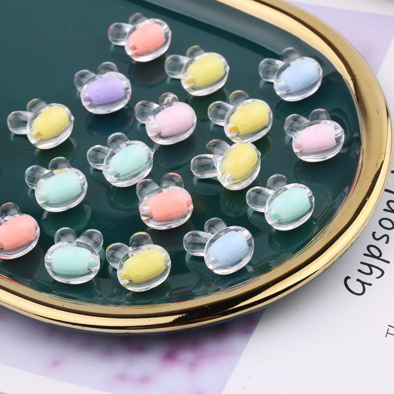 Charms Set 50 Hạt Nhựa acrylic Trong Suốt Nhiều Màu Dùng Làm Trang Sức Thủ Công