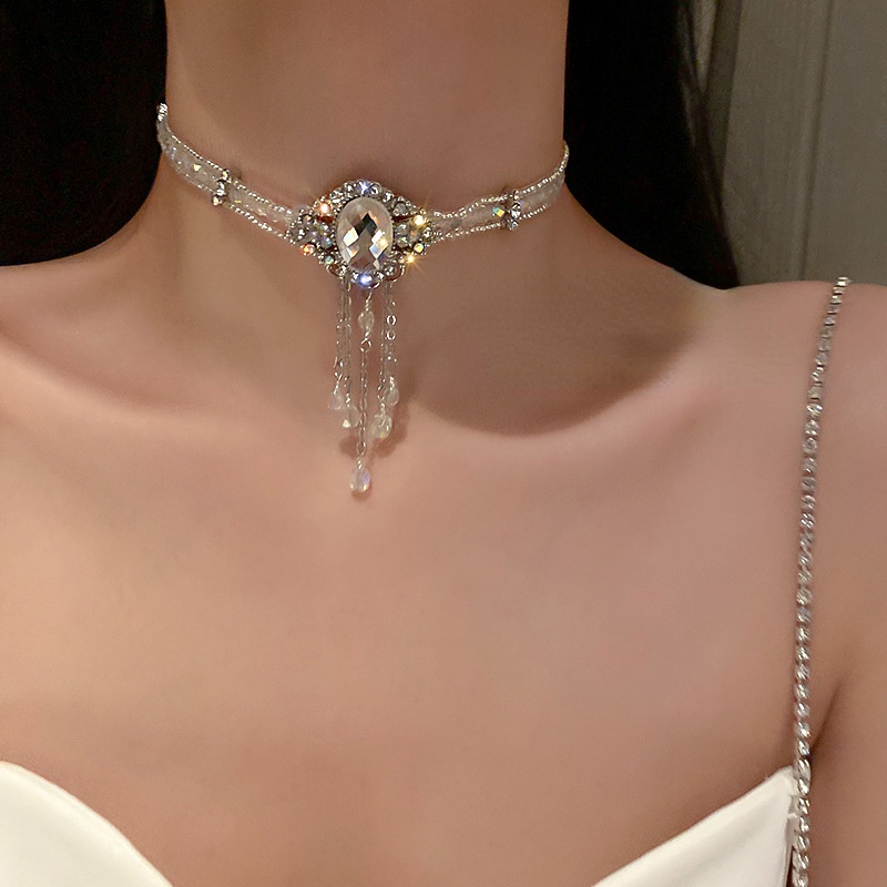 Vòng cổ Nhiều Lớp Đính Đá Pha Lê Cao Cấp Thời Trang