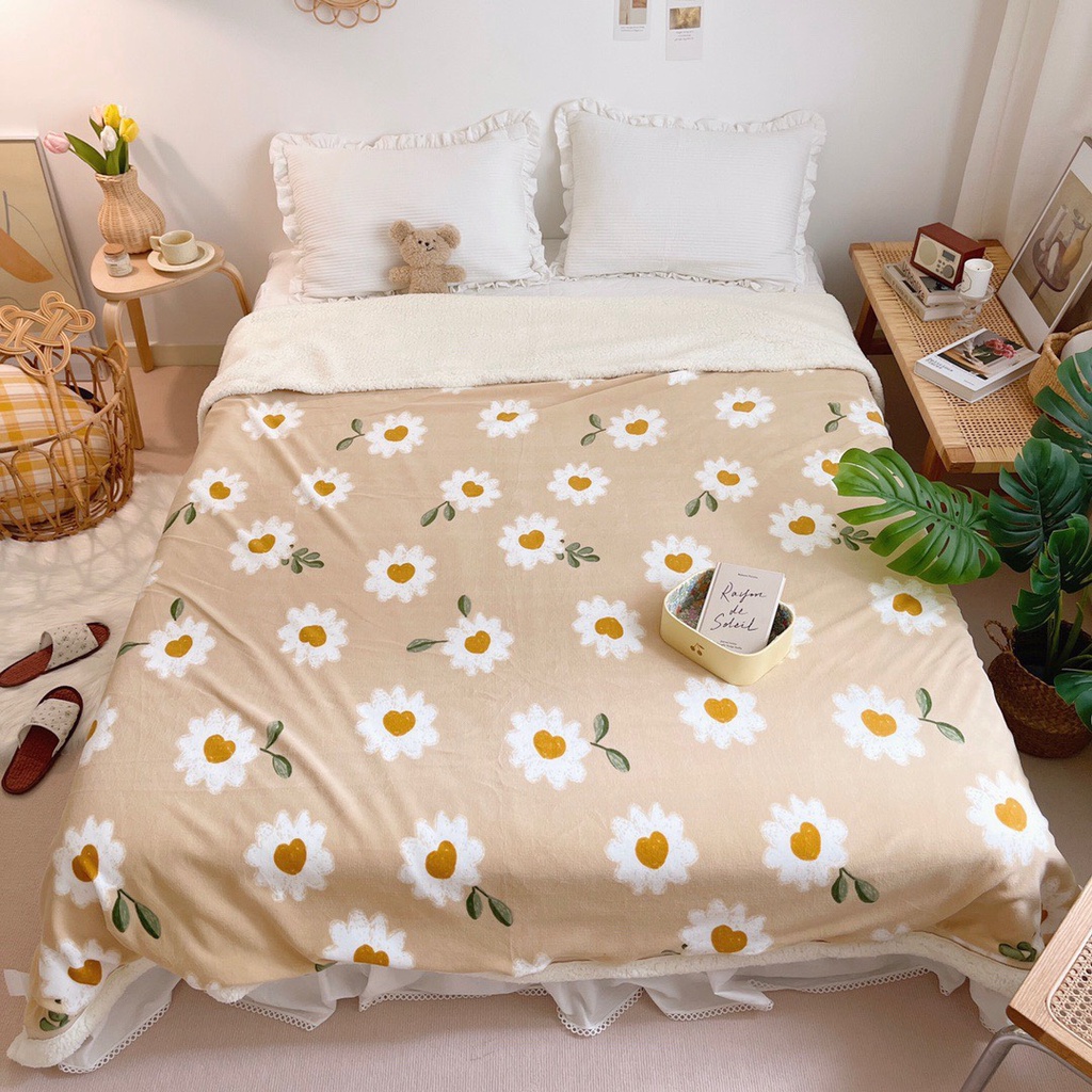 Chăn lông cừu cao cấp mặt tuyết mềm mại vô cùng hàng nhập khẩu kích thước 150x200cm