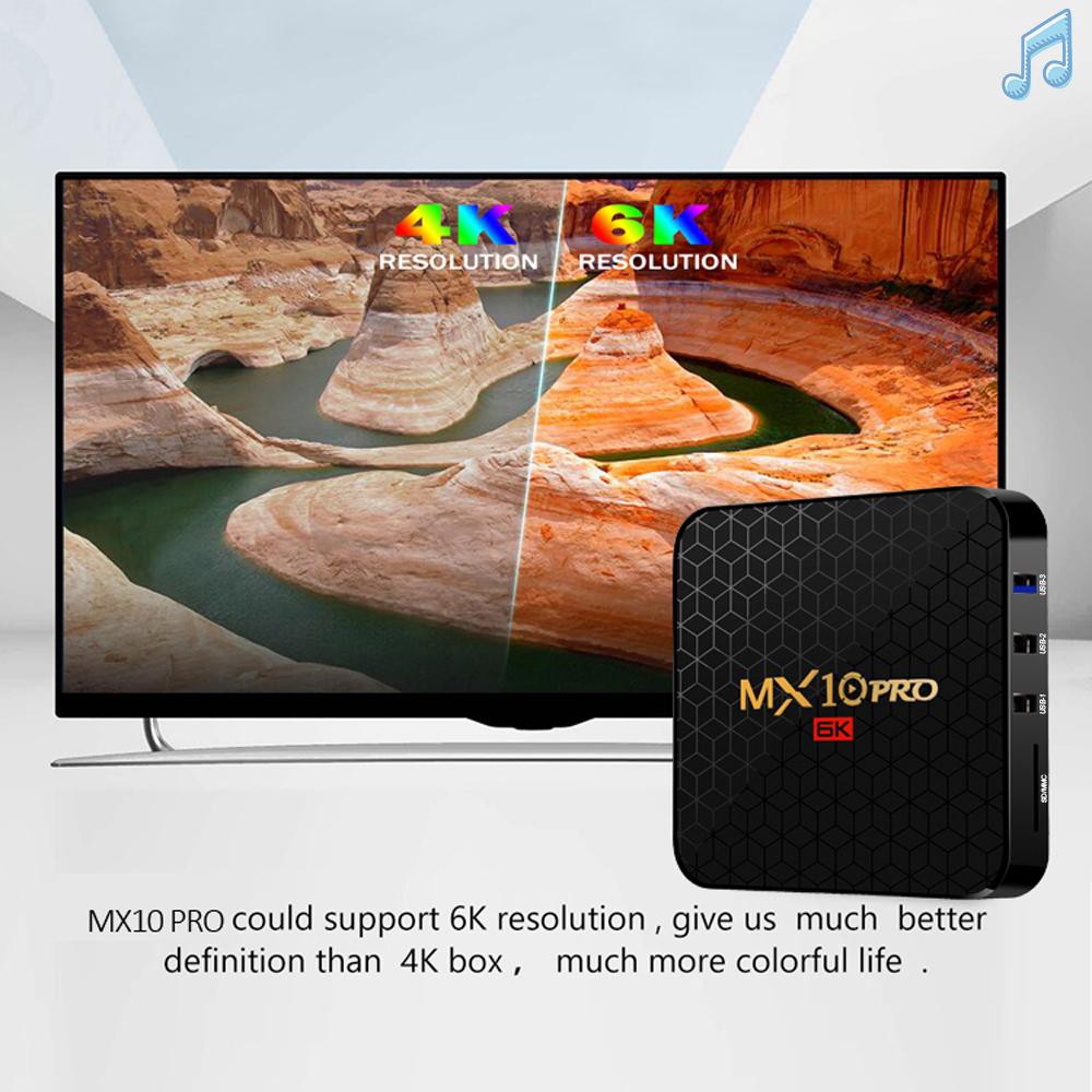 ANDROID Hộp Tv Thông Minh Mx10 Pro Allwinner H6 Uhd 4k Media Player 6k Imine 4gb / 64gb 2.4g Wifi 100m Lan Usb3.0 H.265 Vp9