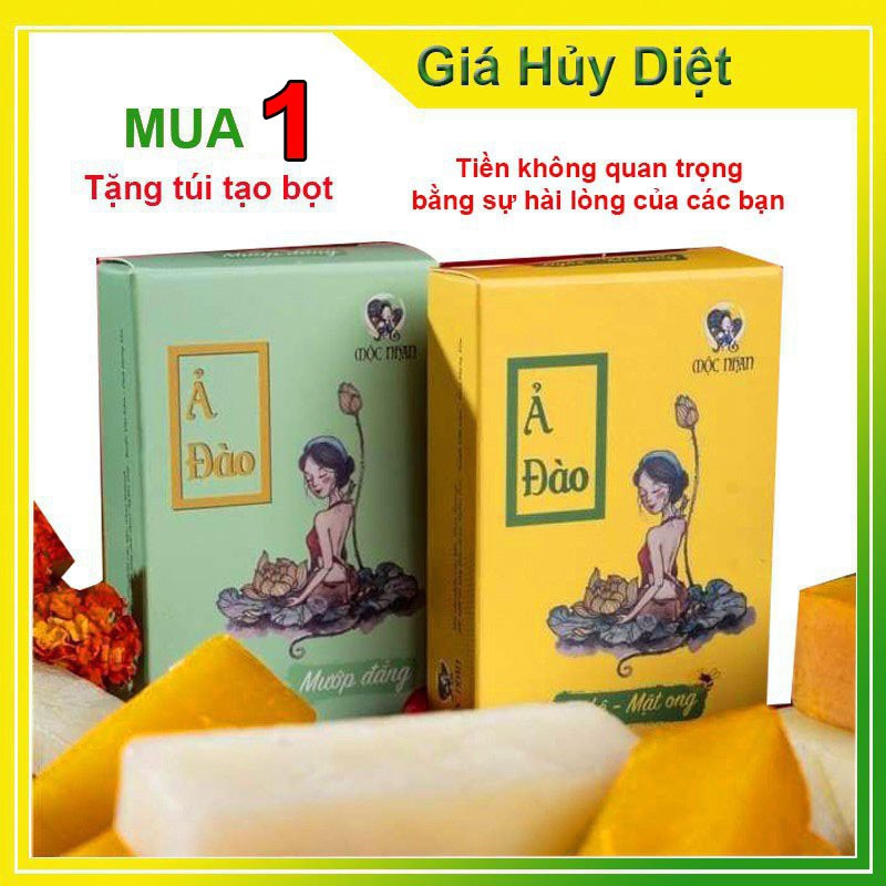 Xà bông nghệ ả đào xà bông mướp đắng trắng da mờ thâm xà loại bỏ mụn trứng cá viêm nang lông - handmade mộc nhan natural