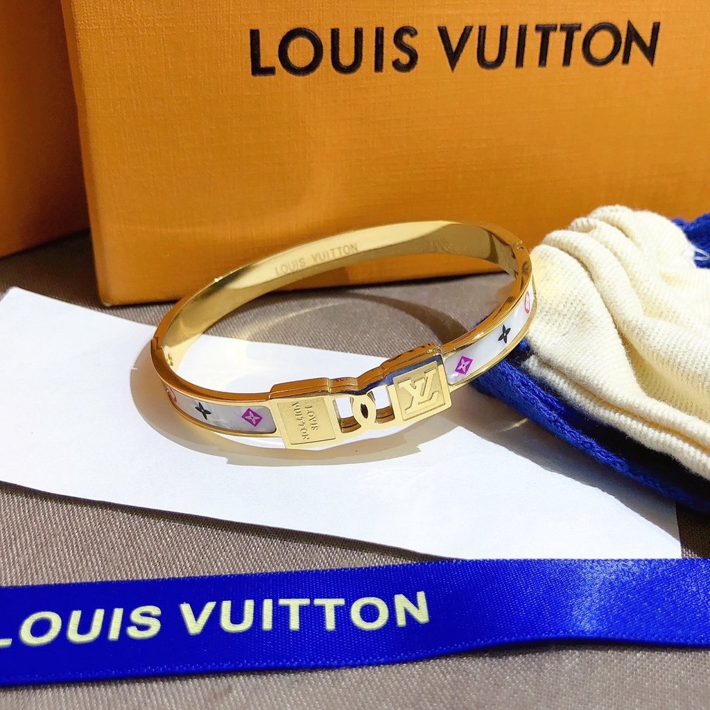 LOUIS VUITTON Vòng Tay LV Bằng Thép Thời Trang Đơn Giản Cho Nam Và Nữ