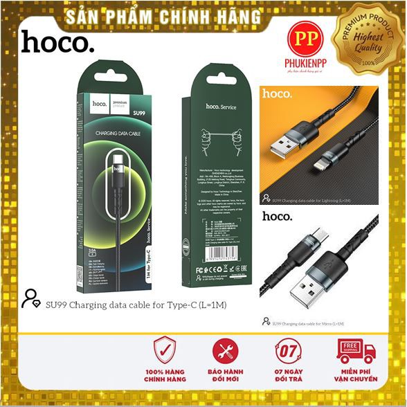 Cáp sạc,dây sạc nhanh Hoco 60W mã SU99 (X14 NEW), dài 1m, bọc dù chống đứt, hỗ trợ sạc lên đến 60W, iphone, andoid