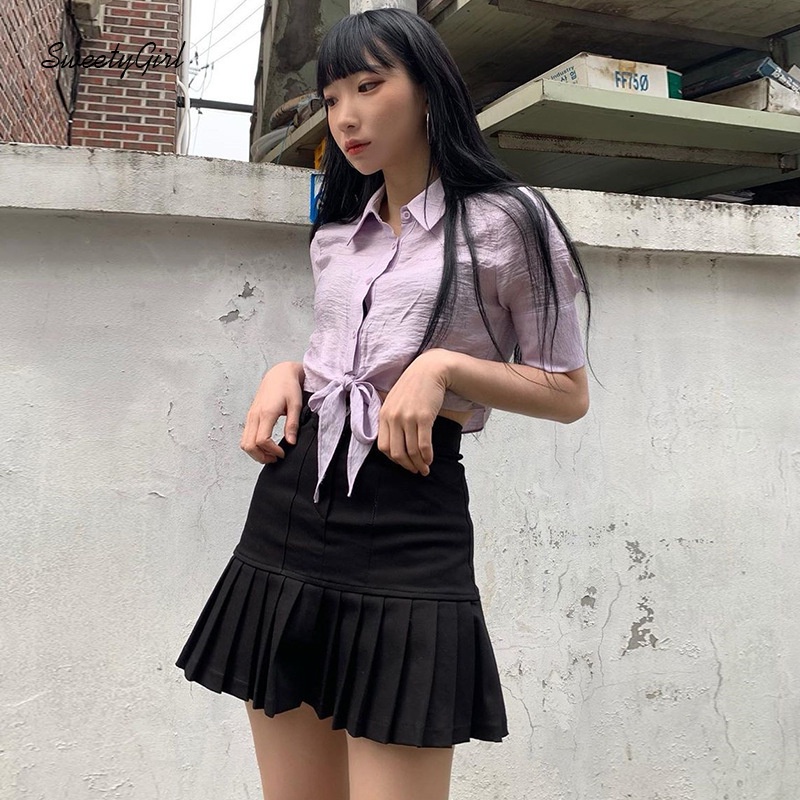 Chân Váy Nữ Lưng Cao Xếp Ly Thời Trang
