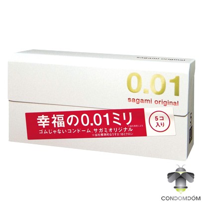 Bao cao su Sagami Original 0.01 mỏng nhất thế giới - hộp 5 cái