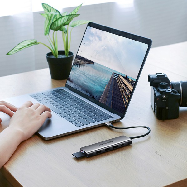 Cáp Chuyển USB-C Sang SD+TF+3 Cổng USB 3.0 Ugreen (50598)